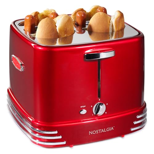 4 Slot Hot Dog and Bun Toaster with Mini Tongs (8 Count)