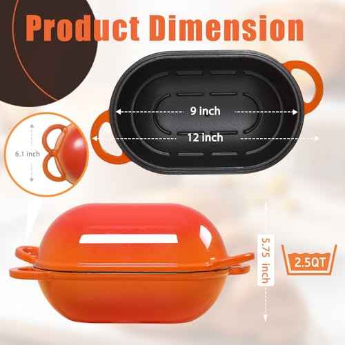 2.5 QT Enameled Cast Iron Sourdough Bread Oven
