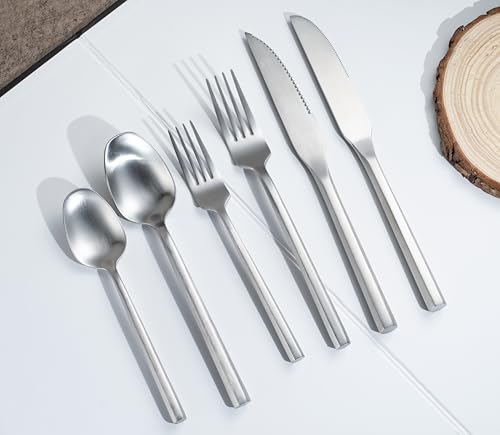 Silverware Set with Steak Knives (24 Count)