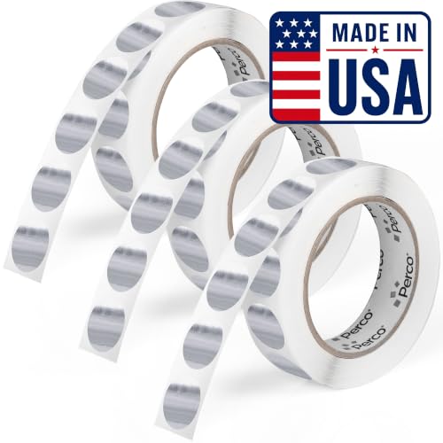 Metallic Silver Perforated Round Circle Dot Sticker 1 (3 Count)