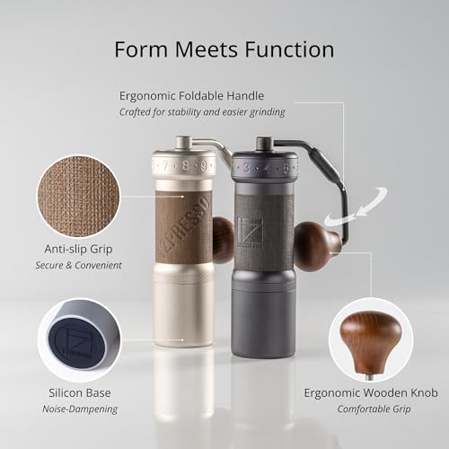 K Ultra Manual Coffee Grinder Iron Gray with Carrying Case