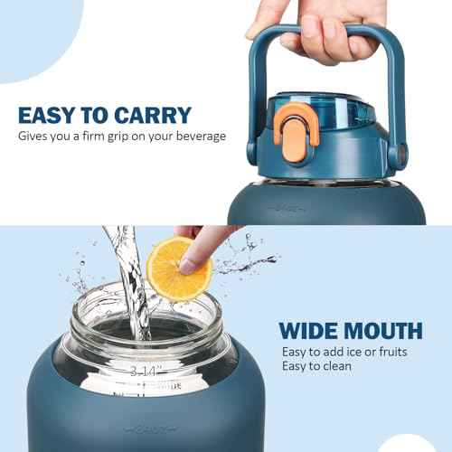 84oz Glass Water Bottle with Straw