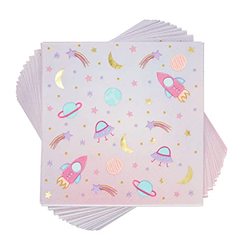 Galaxy Space Napkins for Girls (50 Count)