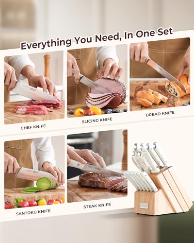 Knife Set 15 Pcs German High Carbon Stainless Steel Kitchen Knife Set (15 Count)