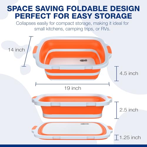 2 Pack XL Collapsible BBQ Prep Tub with Built (2 Count)
