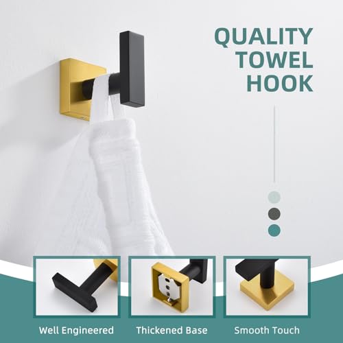 Towel Hook Black and Gold
