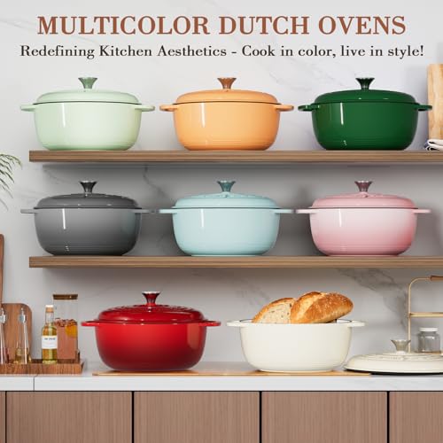 6QT Enameled Cast Iron Dutch Oven with Lid
