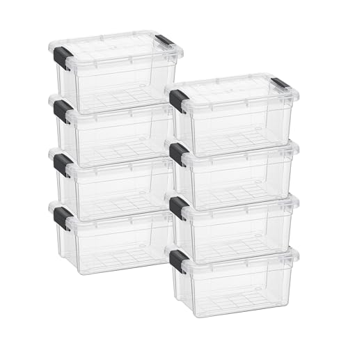 3.4 Quart Clear Plastic Storage Boxes with Lids (8 Count)