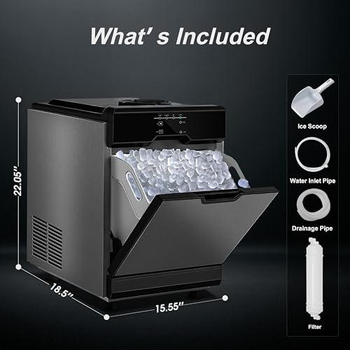 Nugget Ice Maker Countertop Dual Water Inlet Options