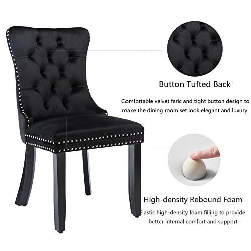 Black Velvet Dining Chairs Set of 2 (2 Count)