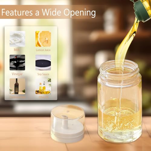 3 Pack Leakproof Small Glass Oil and Vinegar Dispenser Bottles (3 Count)