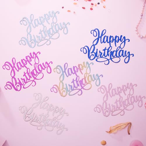 Happy Birthday Cake Toppers 9 Inch Glitter Happy Birthday Cake Pick for Birthday Anniversary Theme Party Cake Decorations Supplies