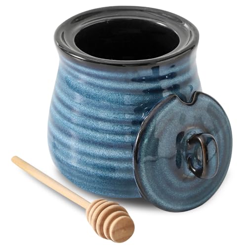 Ceramic 12 Ounce Honey Jar and Dipper Set
