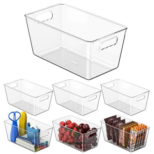 Clear Fridge Organizer Bins with Handles