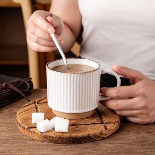 12 OZ Stackable Coffee Mugs Set of 4 (4 Count)