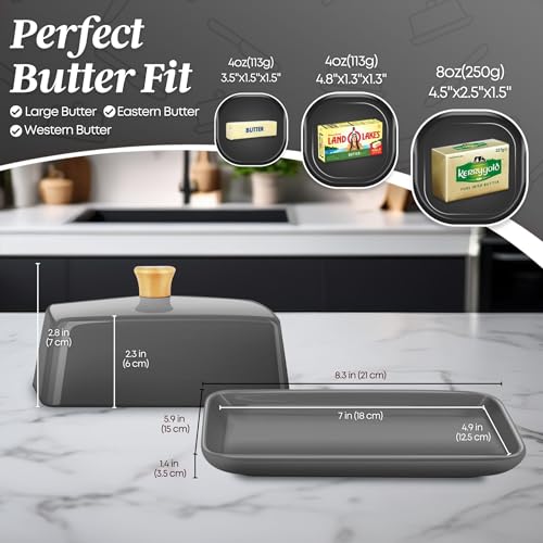 Extra Large Ceramic Butter Dish with Lid