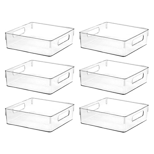 Clear Plastic Storage Bins (6 Count)