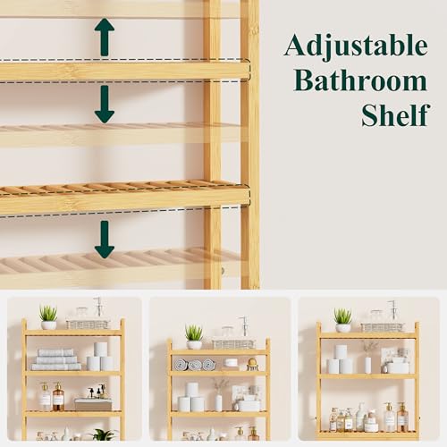 Bamboo Over The Toilet Storage Cabinet (4 Count)