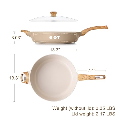 Ceramic Nonstick Frying Pan Skillet with Lid