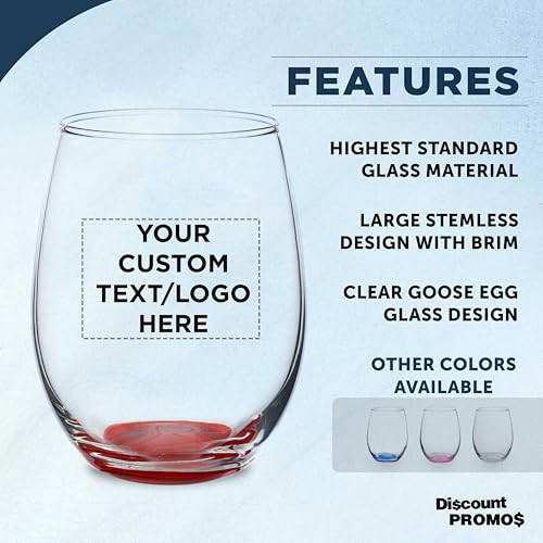 Custom Stemless Wine Glasses in Bulk by ARC Perfection (100 Count)