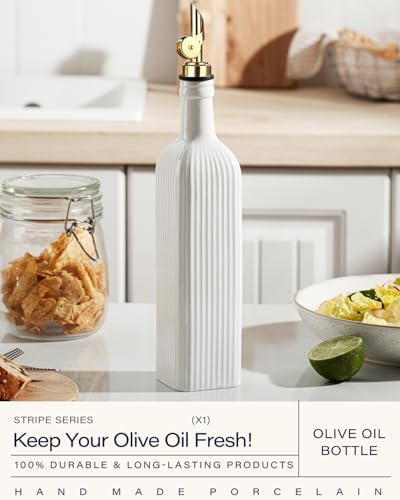 18 OZ Olive Oil Dispenser Bottle For Kithen with Golden Pourer