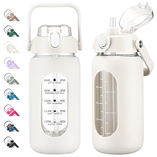 42oz Glass Water Bottles with Straw