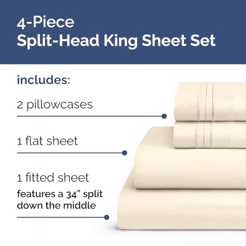 Flex Top Split Head King 4 Piece Sheet Set