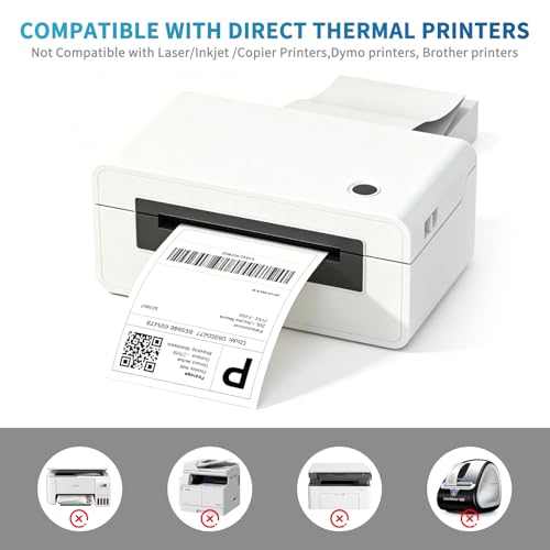 Fanfold 4 x 6 Direct Thermal Labels White Perforated Shipping Labels (1000 Count)
