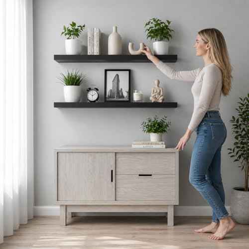 Wood Floating Shelves Set of 2 (2 Count)