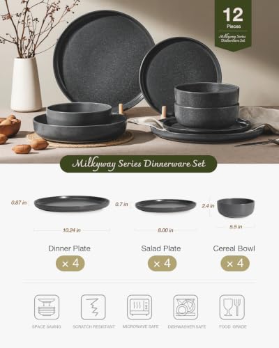 Milkyway 12 Piece Stoneware Dinnerware Set