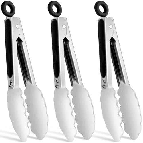 Mini Stainless Steel Kitchen Tongs for Cooking (3 Count)