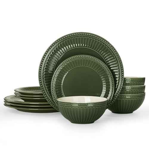Ceramic Plates and Bowls Sets (12 Count)