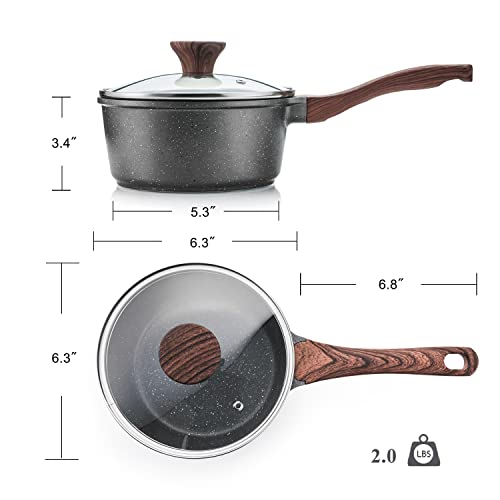 Nonstick Sauce Pan Set with Lid (2 Count)