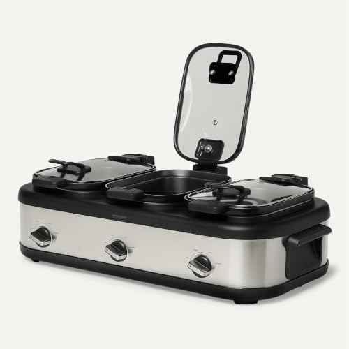 Triple Slow Cooker with Ceramic Nonstick Coating