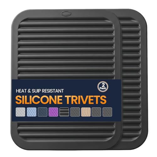 Silicone Trivet Mats 2 Heat Resistant Pot Holders Multipurpose Non
