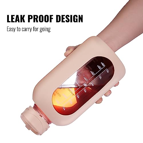 64 oz Glass Water Bottle with Straw