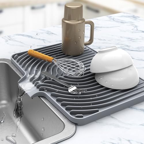Dish Drying Mat for sink with a bulged edge