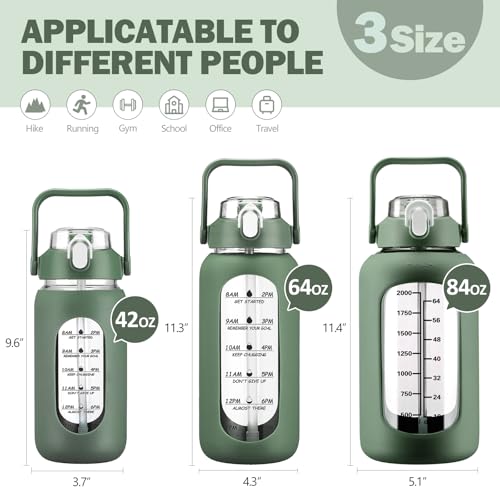 84oz Glass Water Bottle with Straw