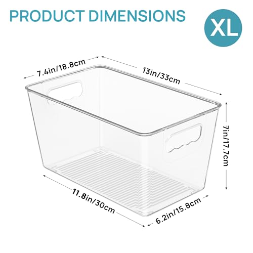 6 Pack Clear Storage Bins (6 Count)