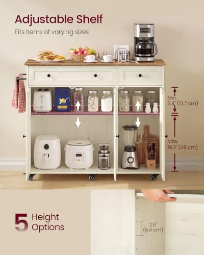 Mobile Kitchen Wooden Island Cart with Storage for Dining Room