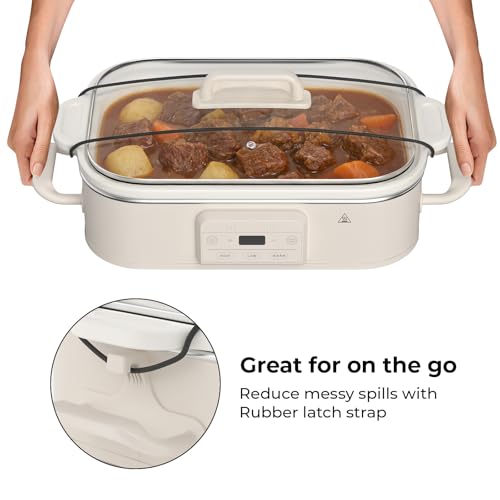 4 Quart Casserole Programmable Slow Cooker with Ceramic Baking Dish