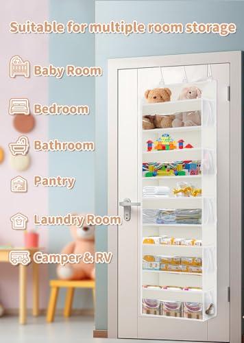 1 Pack Over The Door Storage Organizer with 5 Large Pockets