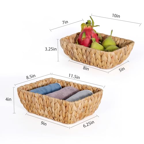 Small Wicker Baskets for Organizing 2 Pack (2 Count)