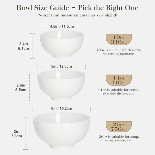 10 Oz Small Ceramic Bowls Set of 8 (8 Count)