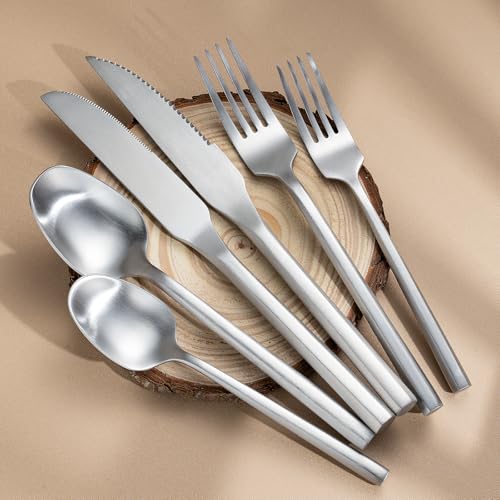 Silverware Set with Steak Knives (24 Count)