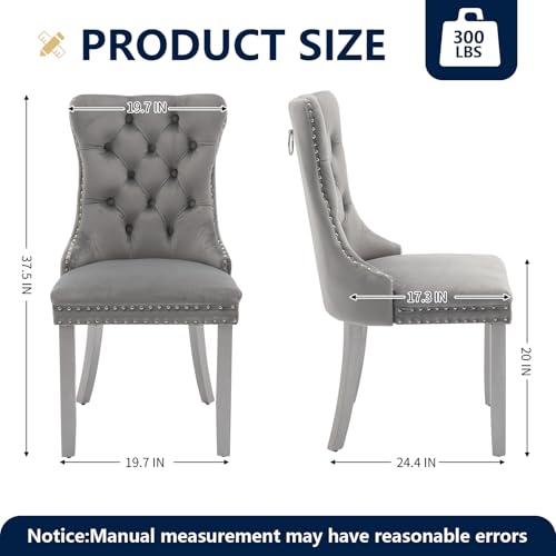 Grey Velvet Dining Chairs Set of 6 (6 Count)