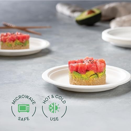 100% Compostable Paper Plates 7 Inch [1000 Count] Heavy