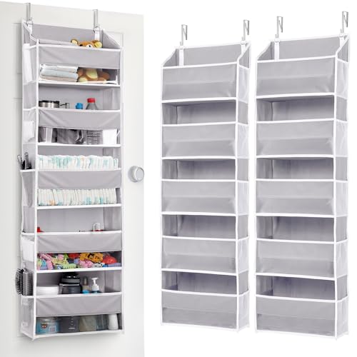 2 Pack 5 tier Over the Door Organizer Light Gray (2 Count)
