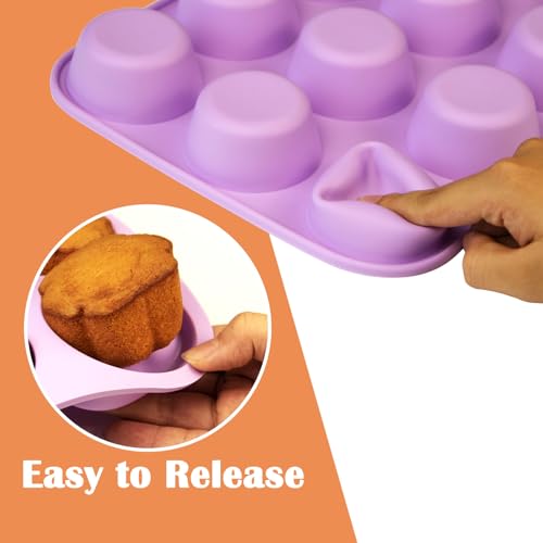 12 Cups Silicone Mini Muffin Pan Set (2 Count)