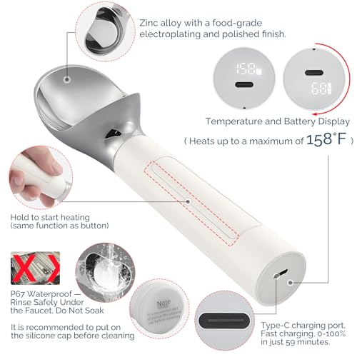 Heated Ice Cream Scoop Rechargeable